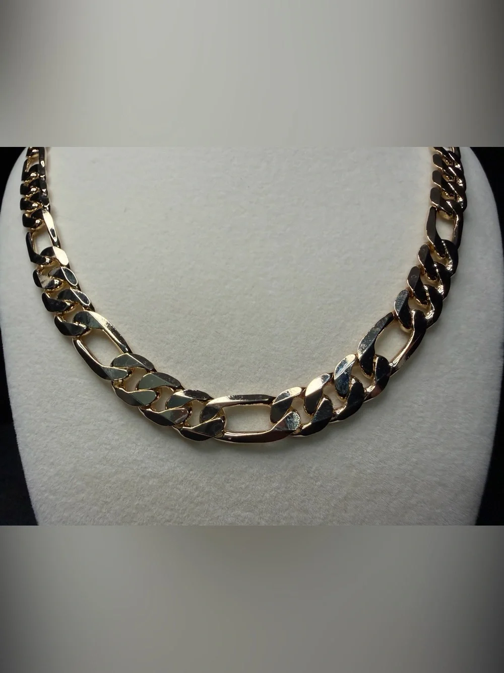 Figaro 20in 9.3MM 14K Stamped Gold Premium Finish Necklace Shine Bright